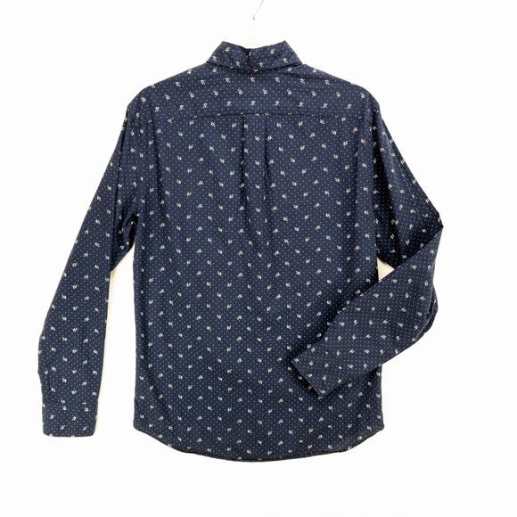 J Crew Organic Cotton Men's Small Stretch Slim Fit Secret Wash Blue Floral - Picture 10 of 12